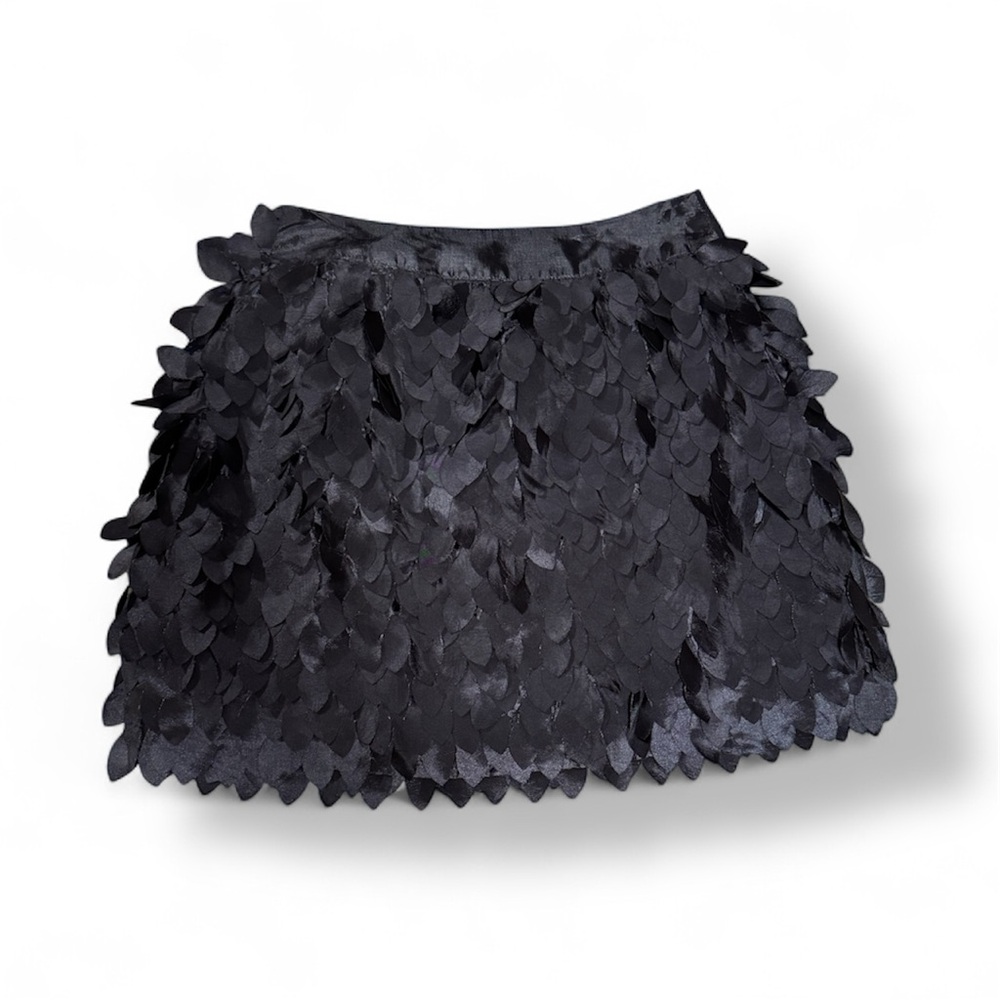 Kardashian Kollection Black Feathered Mini Skirt